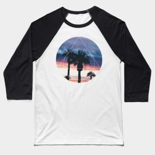 Sunset Palm Trees Geoemtric Photography Baseball T-Shirt